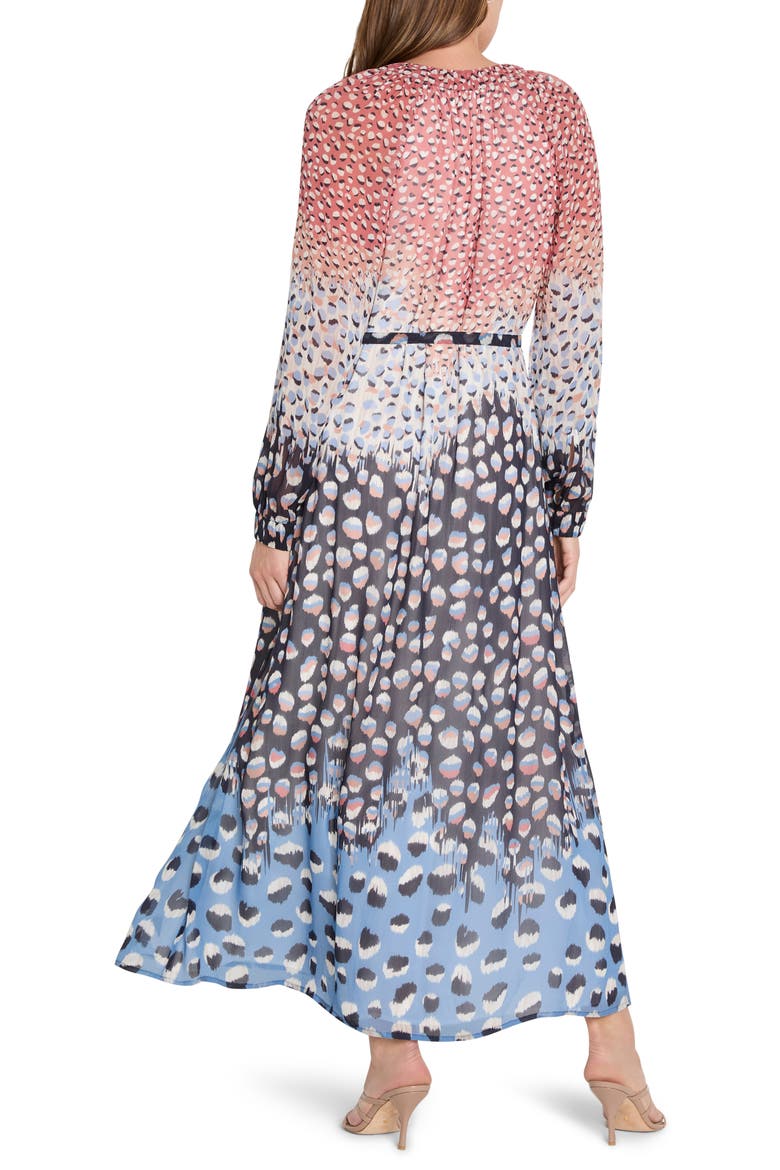 Blue Dahlia Long Sleeve Maxi Dress, Alternate, color, BLUE MULTI