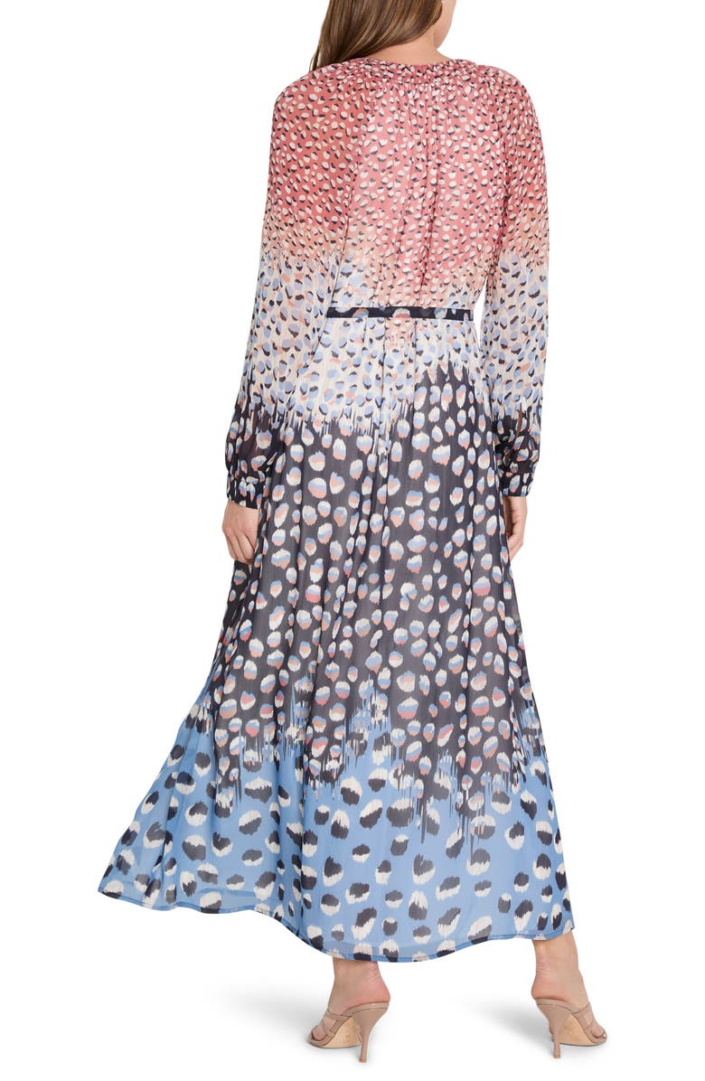 NIC+ZOE Blue Dahlia Long Sleeve Maxi Dress, Alternate, color, Blue Multi