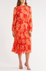 Maison Tara Floral Chiffon Midi Dress