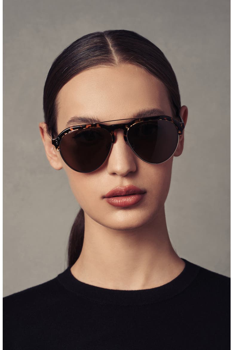 Orrin 56mm Polarized Aviator Sunglasses, Alternate, color, MATTE BLACK / SMOKE