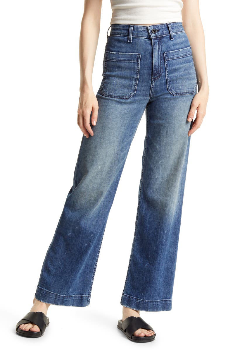 ASKK NY Sailor High Waist Wide Leg Jeans, Main, color, 