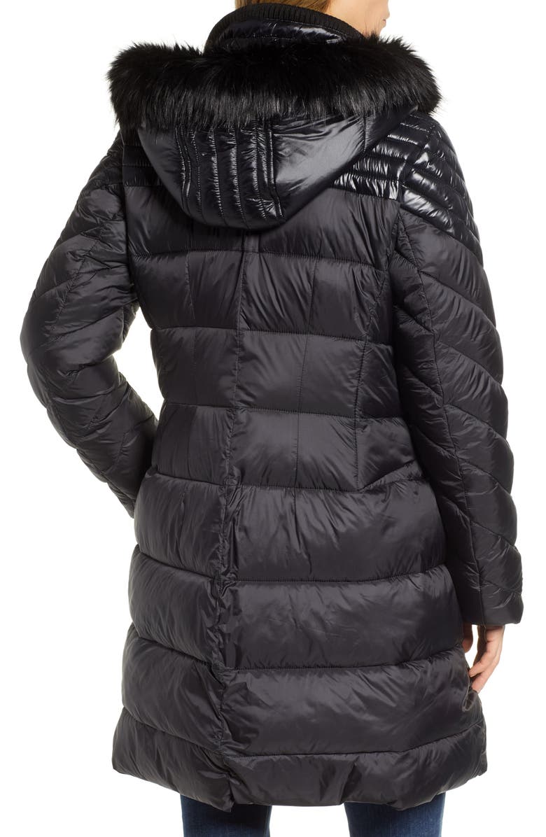 RACHEL Rachel Roy Faux Fur Detail Water Resistant Puffer Coat, Alternate, color, 