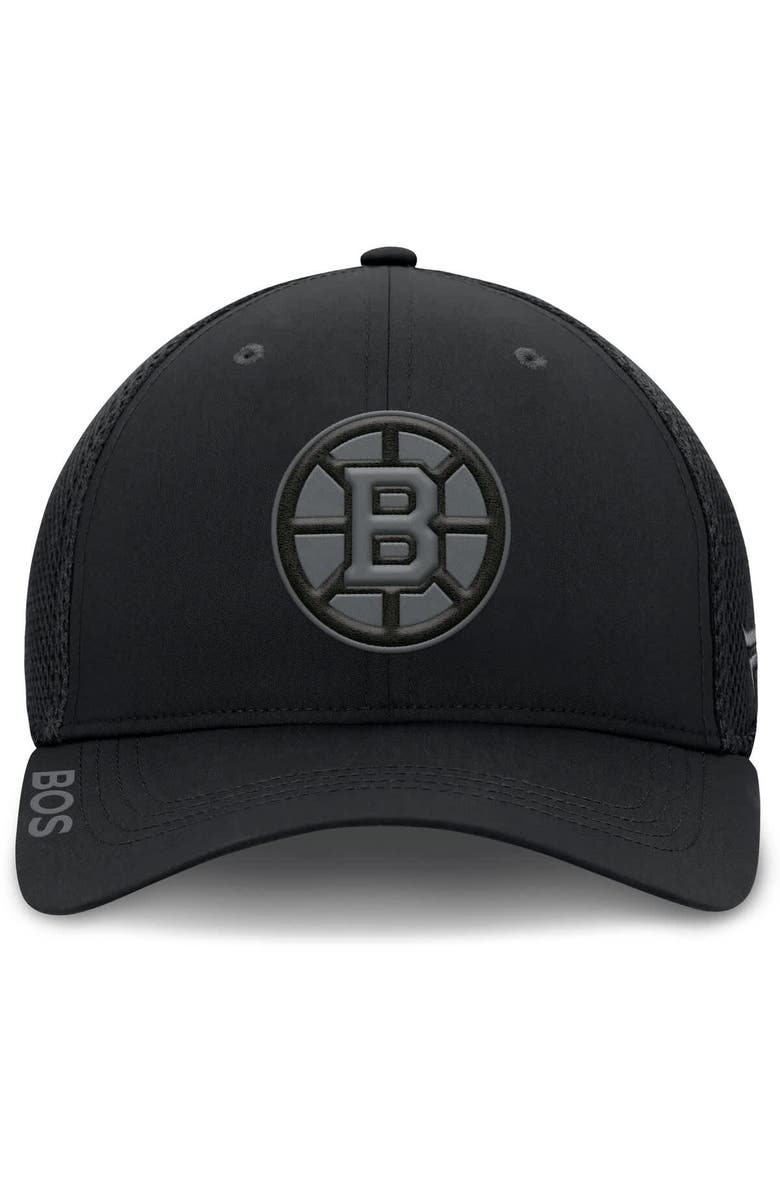 FANATICS Men's Fanatics Black Boston Bruins Authentic Pro Road Flex Hat, Alternate, color,
