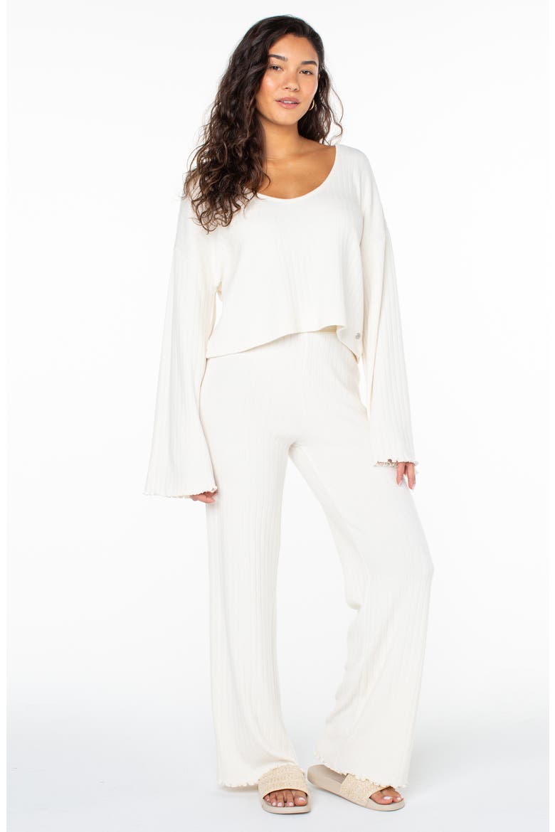 Cool Serenity Rib Knit Pants, Alternate, color, CLOUD DANCER