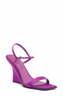 Jeffrey Campbell Kassandra Satin Ankle Strap Wedge Sandal