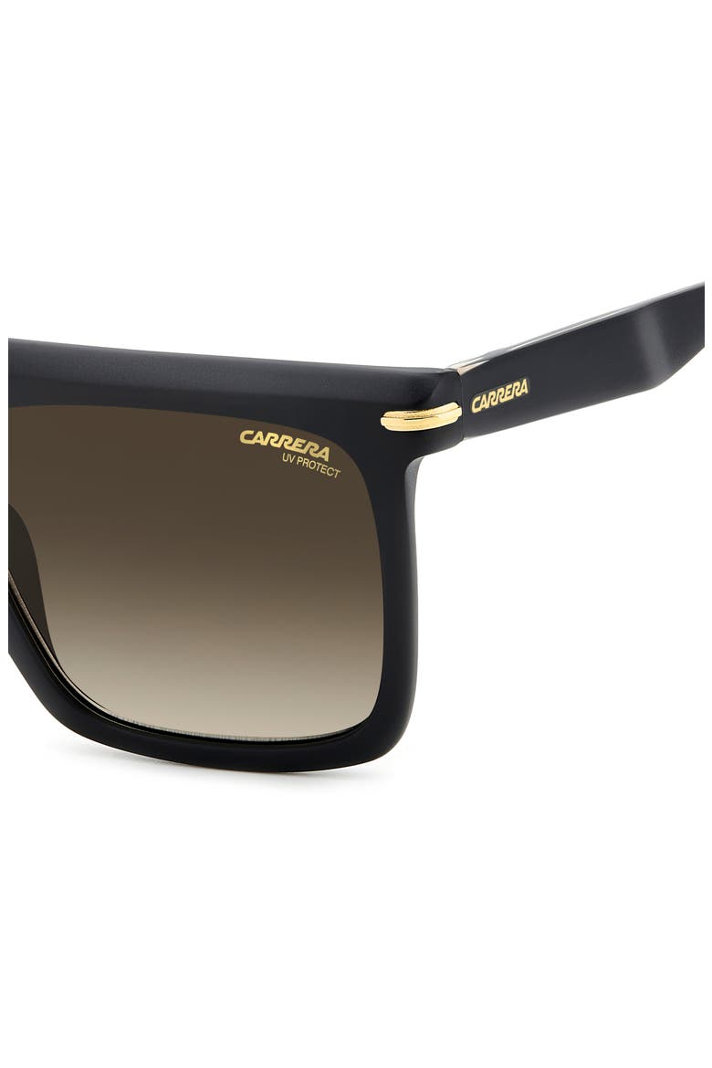 56mm Gradient Rectangular Flat Top Sunglasses, Alternate, color, BLACK GOLD/ BLACK BROWN GREEN