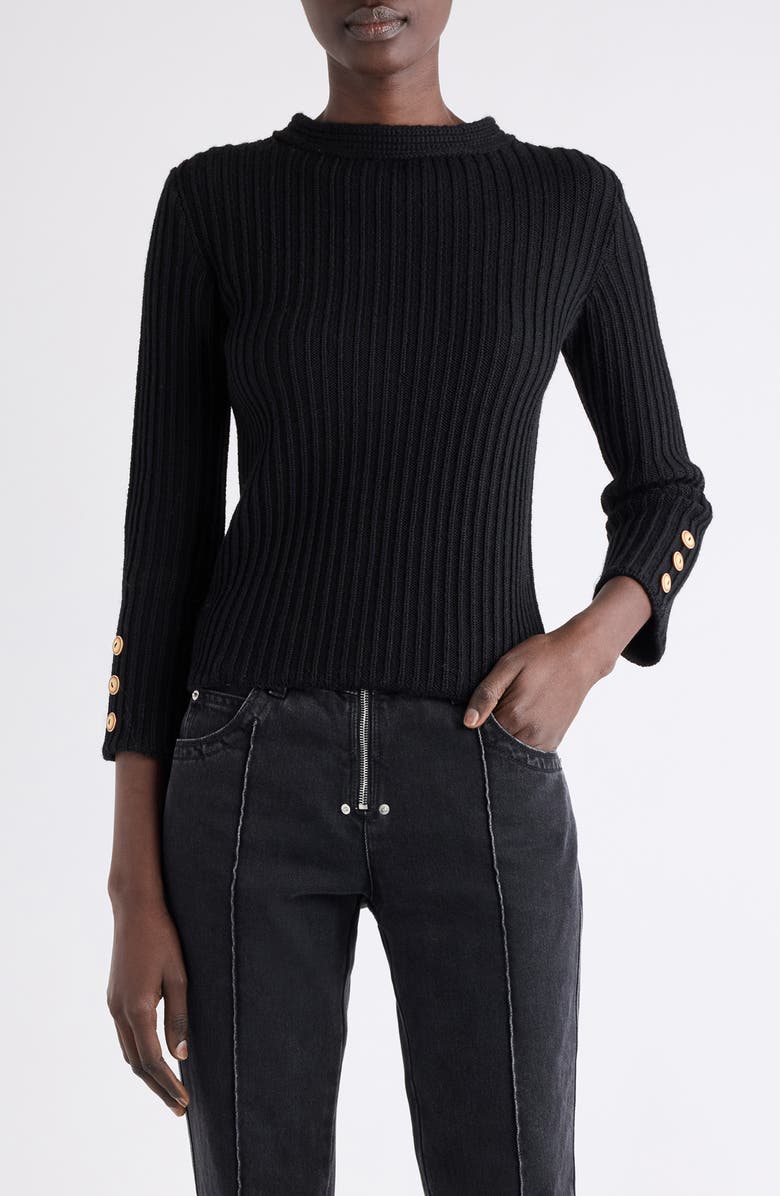 Isabel Marant Dixie Reversible Wool Zip Cardigan, Main, color, Black