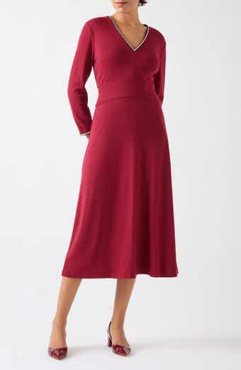 LK Bennett Yvonne Long Sleeve Ponte Midi Dress