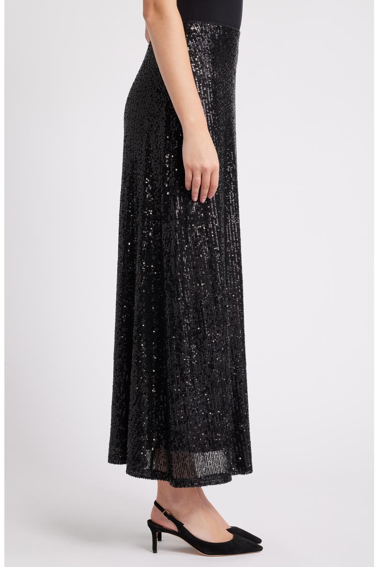 Sequin Maxi Skirt, Alternate, color, ANNE BLACK