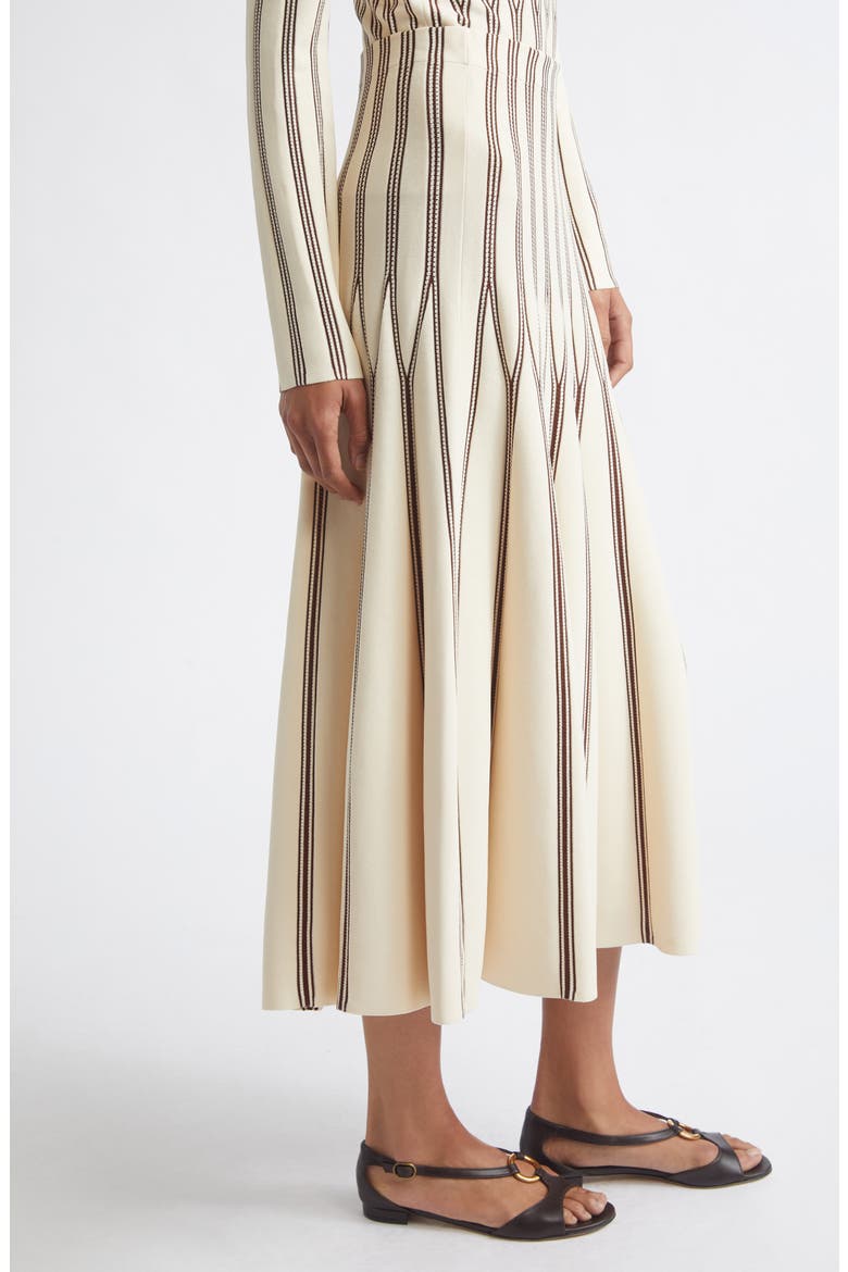 Rebellion Stripe Sweater Skirt, Alternate, color, CREAM/ CHOCOLATE