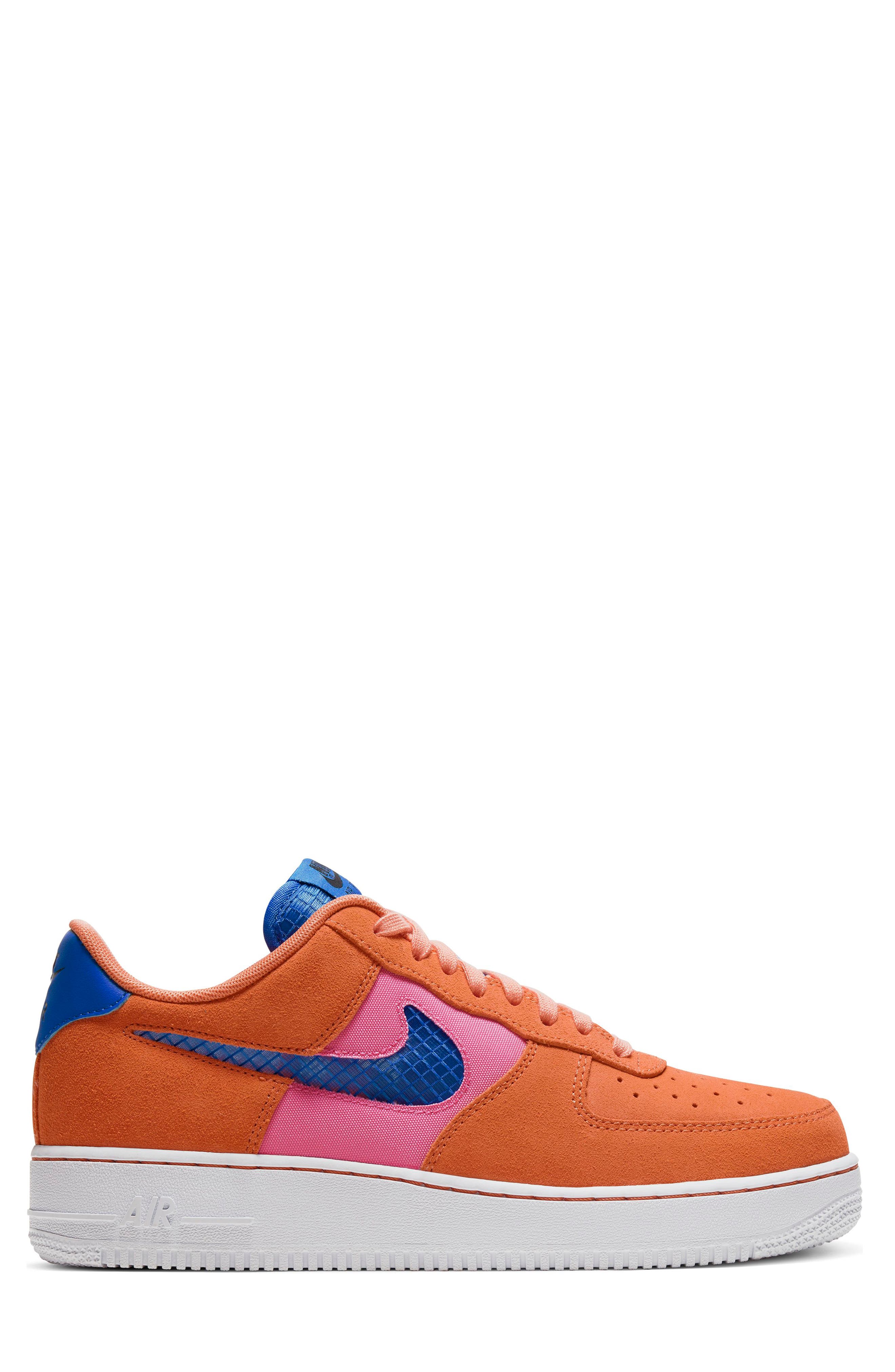 Air Force 1 '07 LV8 Sneaker, Alternate, color, ORANGE/ BLUE