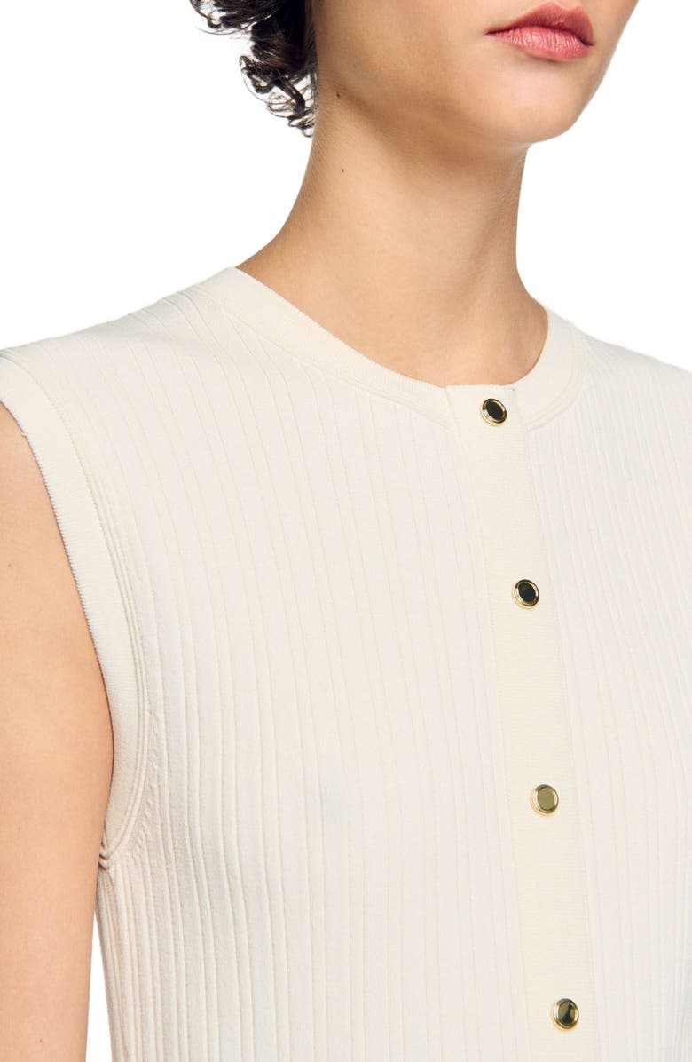 SANDRO Rib knit mini dress, Alternate, color, 