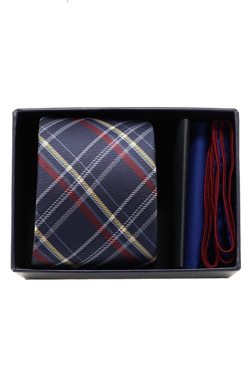 Ben Sherman Diagonal Plaid Tie & Pocket Square Set