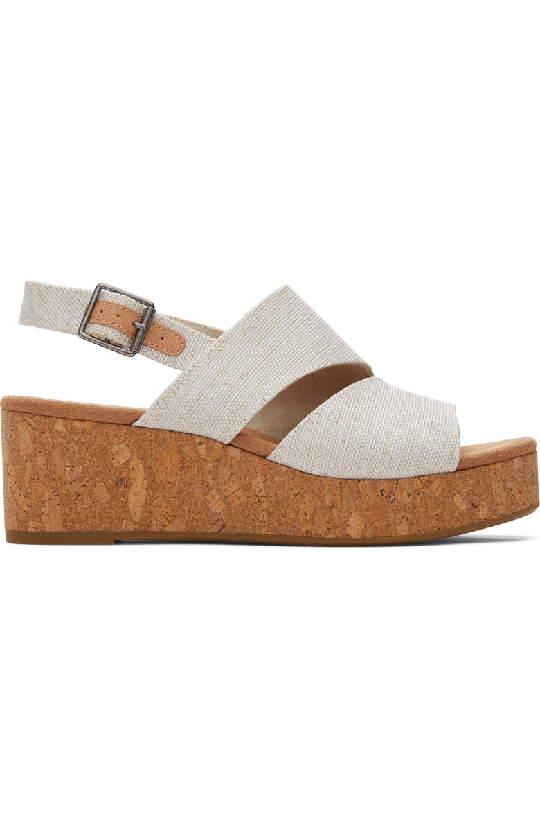 TOMS Claudine Platform Wedge Sandal, Alternate, color, Natural