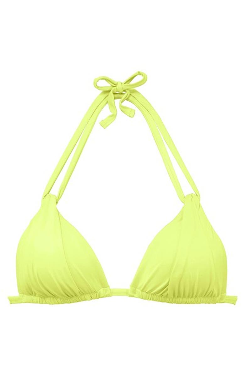 LASCANA Strappy Triangle Bikini Top Size 32C/D, Alternate, color, Bright Green