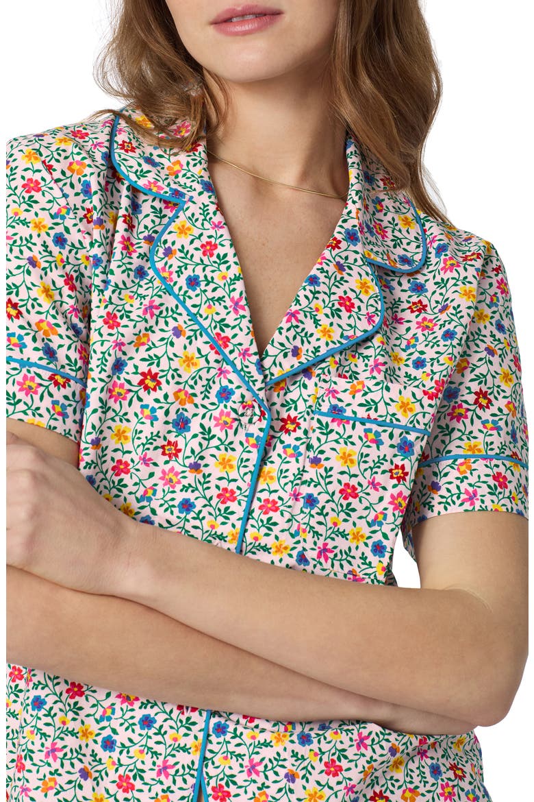 Print Organic Cotton Poplin Short Pajamas, Alternate, color, WHIMSY DITSY