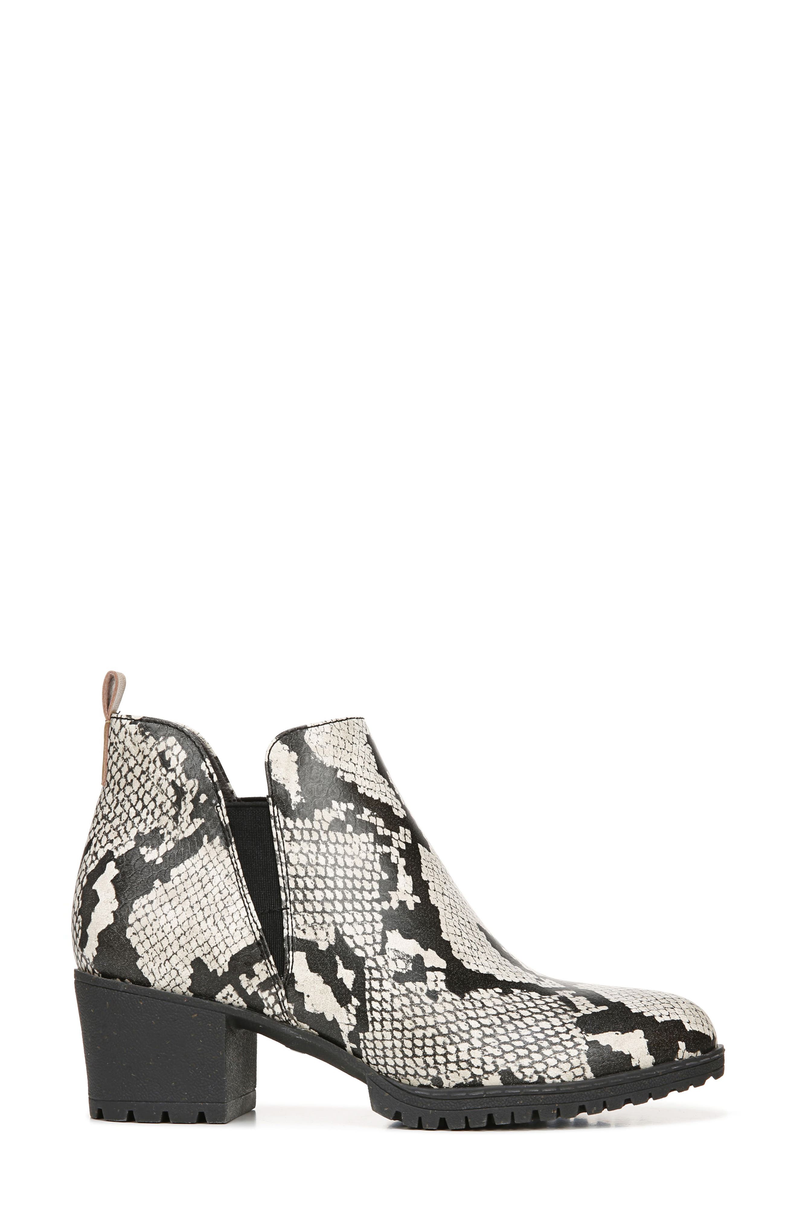 Original Collection 'London' Block Heel Bootie, Alternate, color, BLACK/ WHITE FAUX LEATHER