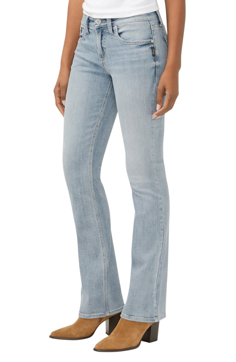 Silver Jeans Co. Suki Curvy Mid Rise Slim Bootcut Jeans, Alternate, color, Blue Grass