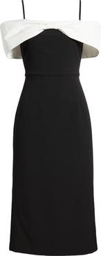 Julia Jordan Bow Colorblock Off the Shoulder Dress
