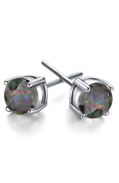 Half Carat Round Cut Topaz Stud Earrings