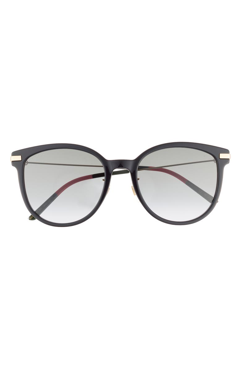 Gucci 56mm Square Sunglasses, Main, color, Black Gold Grey