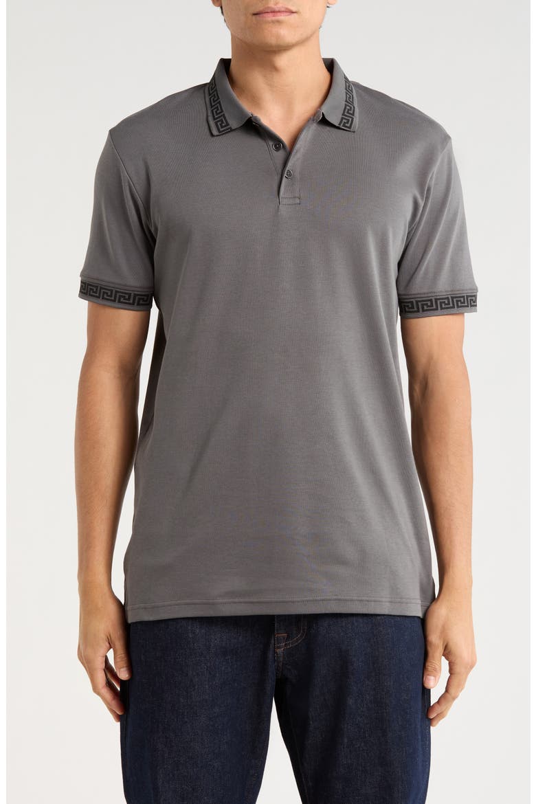 Geo Tipped Polo, Main, color, CHARCOAL