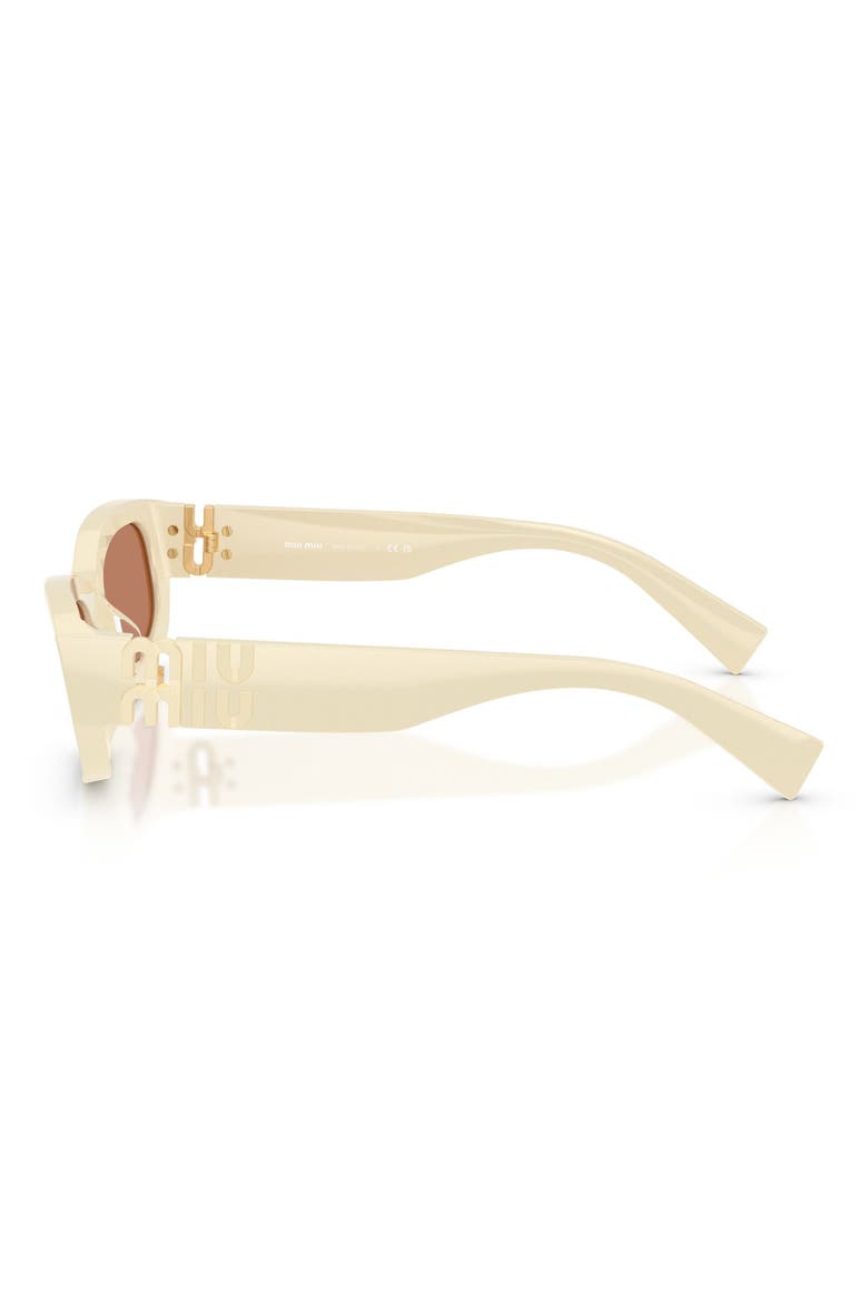53mm Irregular Sunglasses, Alternate, color, MILK / BROWN