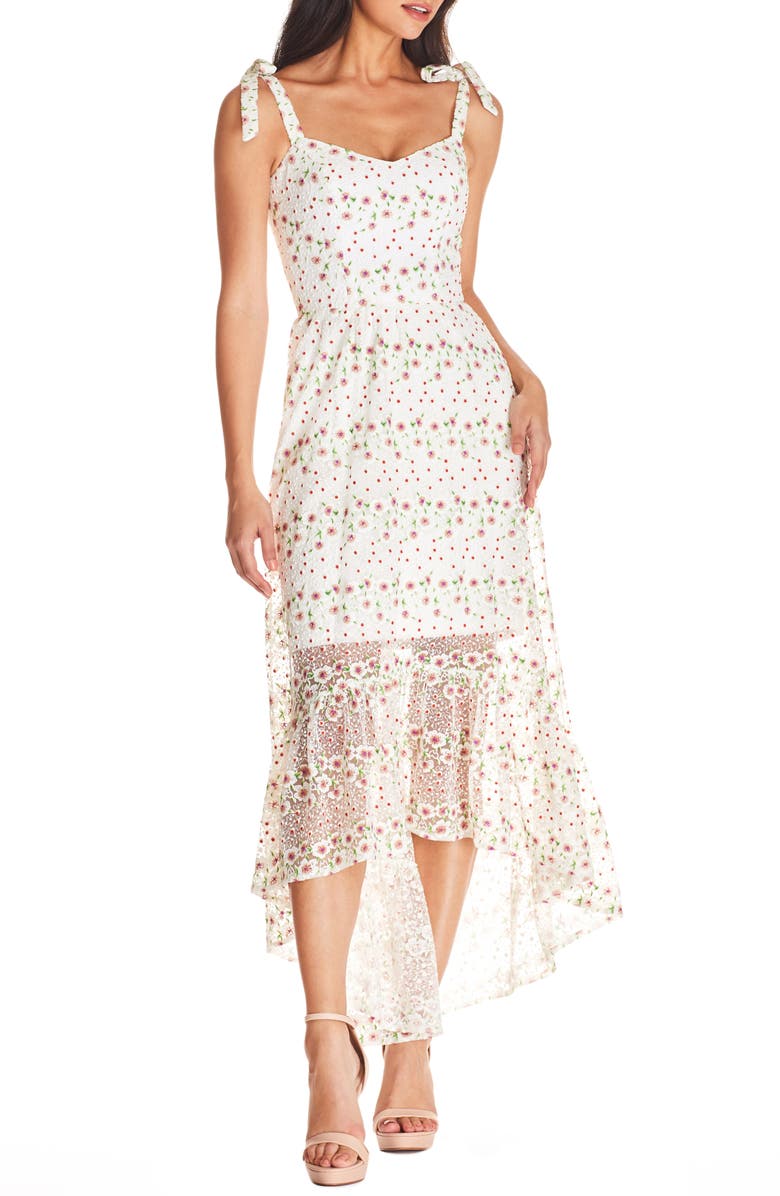 Dress the Population Wren Tie Shoulder High/Low Cocktail Dress, Main, color, 