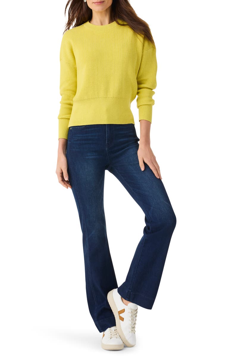 NIC+ZOE Stitch Crewneck Sweater, Alternate, color, Limone