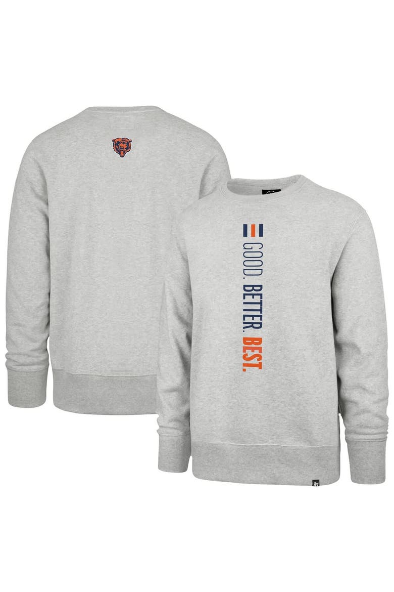 Men's '47  Heather Gray Chicago Bears Good. Better. Best. Franklin Sweatshirt, Main, color, Heather Gray