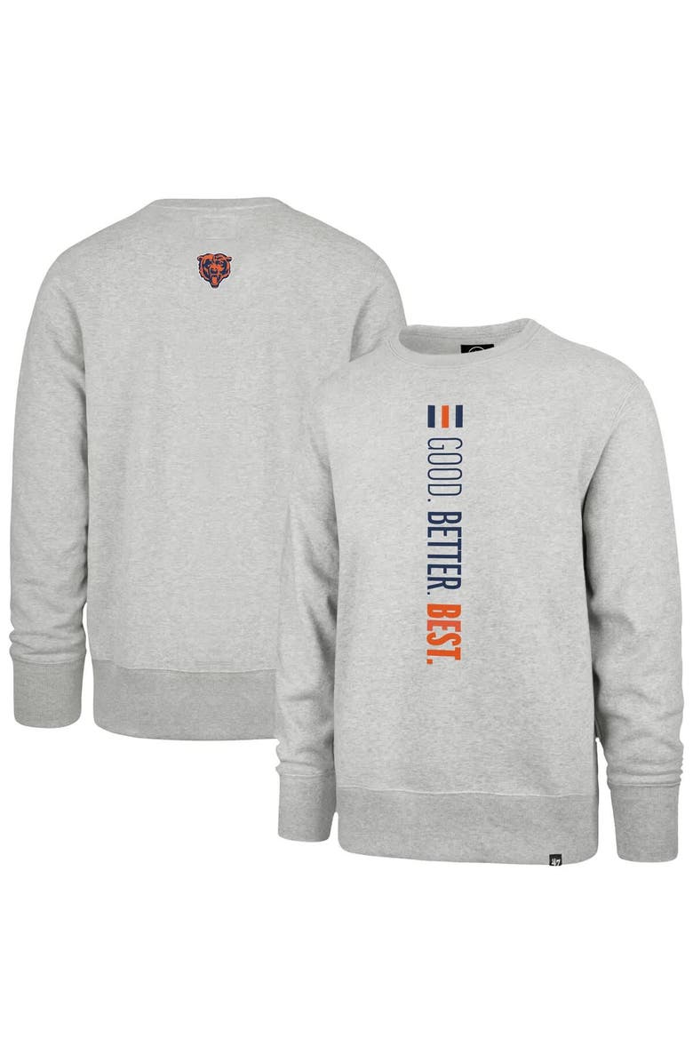 '47 Men's '47 Heather Gray Chicago Bears Good. Better. Best. Franklin Sweatshirt, Main, color, Heather Gray
