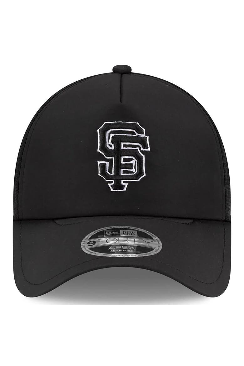 Men's New Era Black San Francisco Giants 2026 Batting Practice Apex 9FORTY Adjustable Trucker Hat, Alternate, color, Black