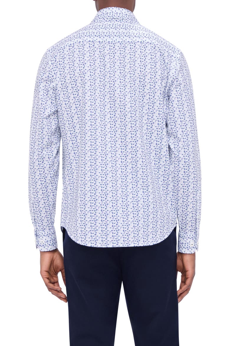 James OoohCotton® Pixel Check Print Button-Up Shirt, Alternate, color, WHITE