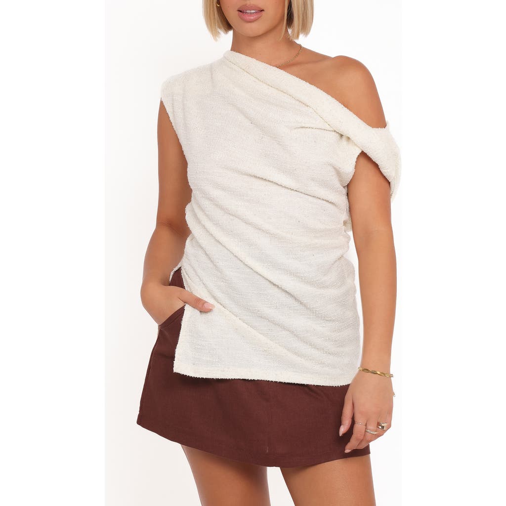 Petal & Pup Selma One Shoulder Knit Top in Cream at Nordstrom, Size X-Small