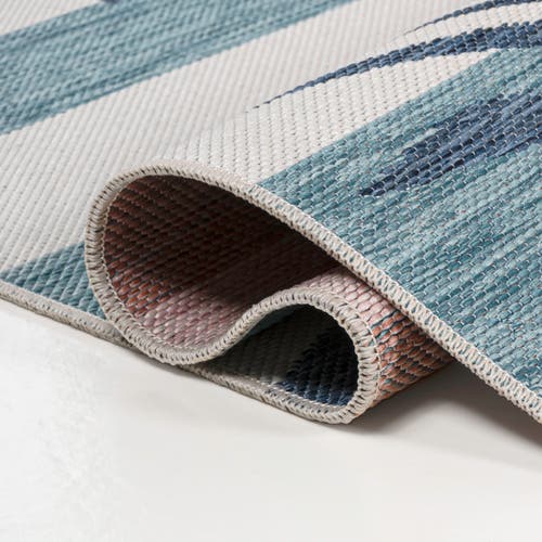 Jonathan Y Veronica Classic Beach Stripe And Palm Leaf Indoor/outdoor Area Rug