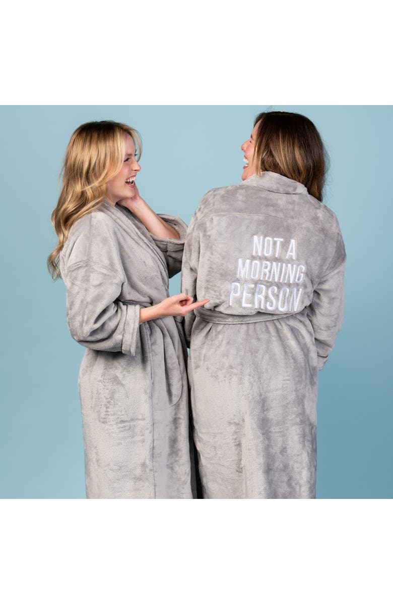 Totalee Gift Not A Morning Person Robe Small/Medium Grey, Alternate, color, Grey