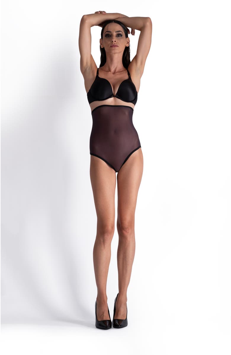 LECHERY<sup>®</sup> Lustrous Sheer Micro Mini Skirt, Alternate, color, Black