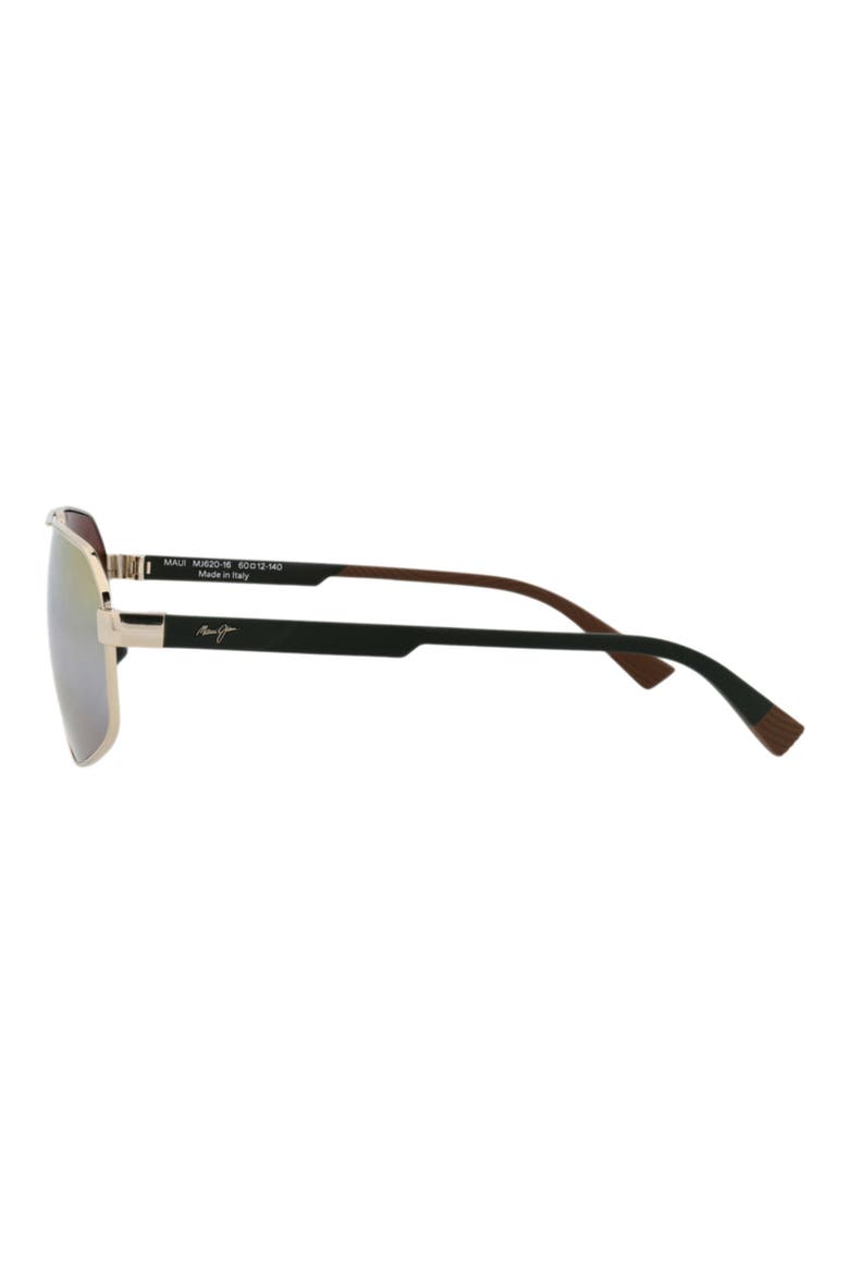 60mm Polarized Aviator Sunglasses, Alternate, color, GOLD GREEN GOLD