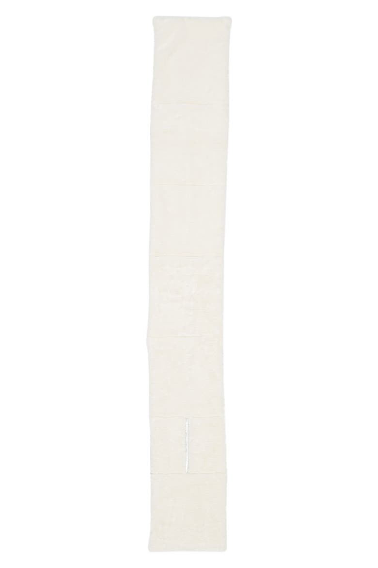 Reversible Faux Fur Puffer Scarf, Alternate, color, NAVY IVORY