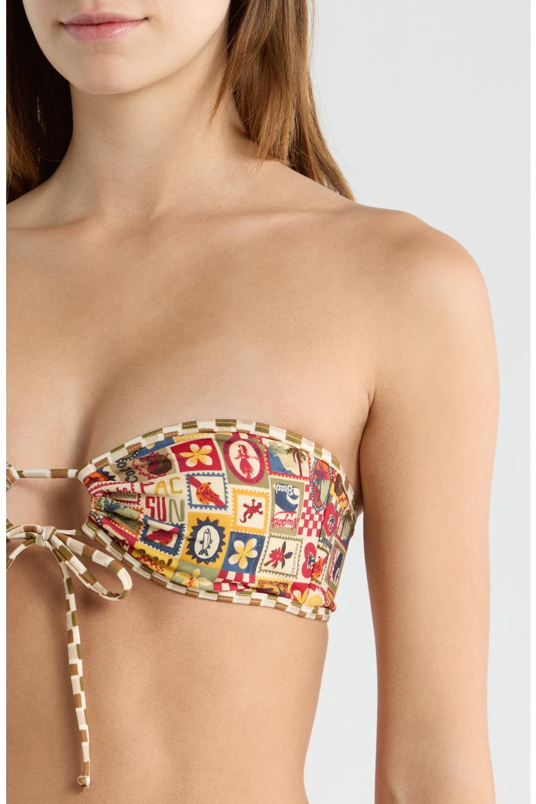 Jasper Strapless Bandeau Bikini Top, Alternate, color, YELLOW MULTI