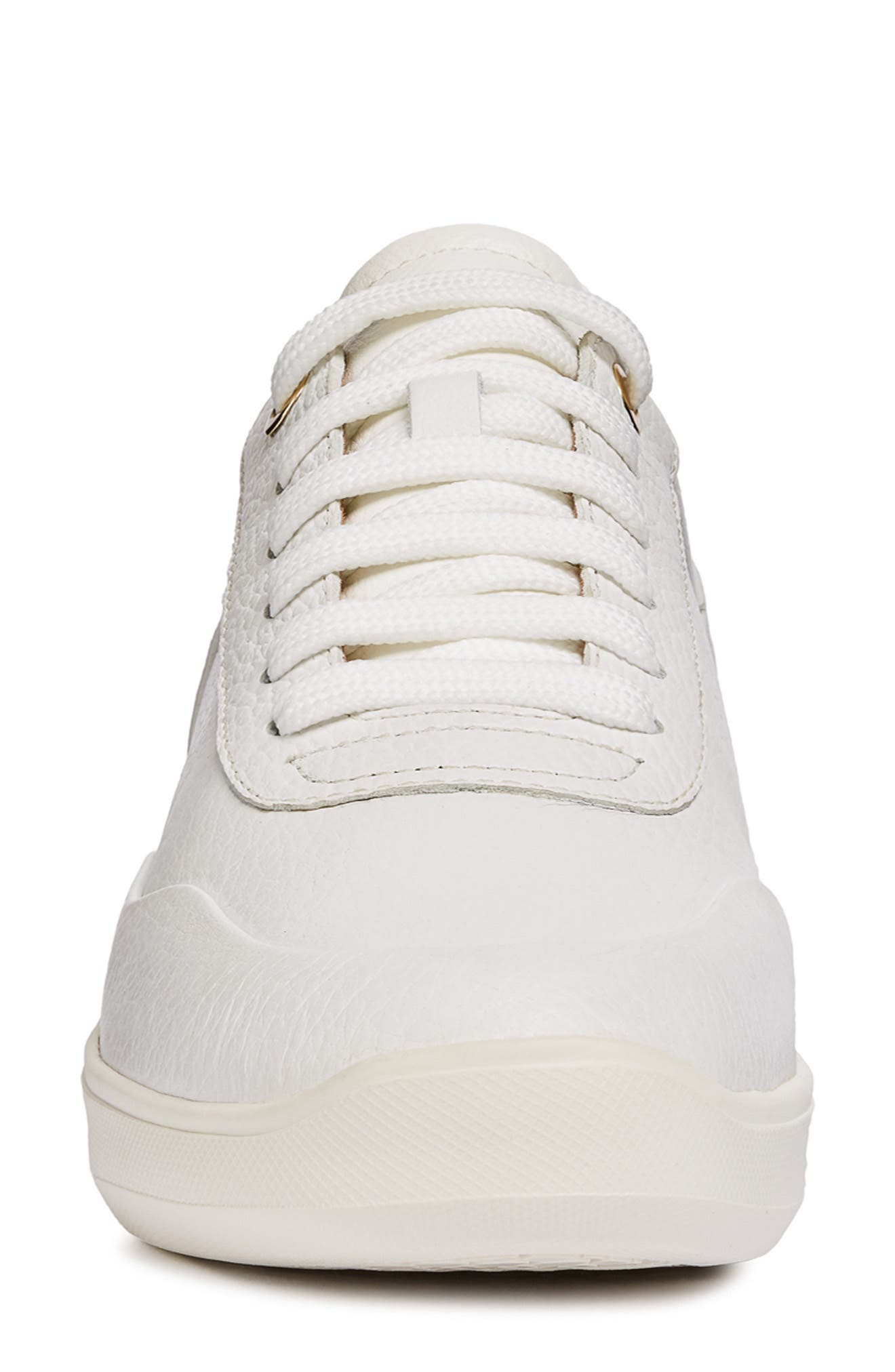 Rubidia Wedge Sneaker, Alternate, color, WHITE NUBUCK LEATHER