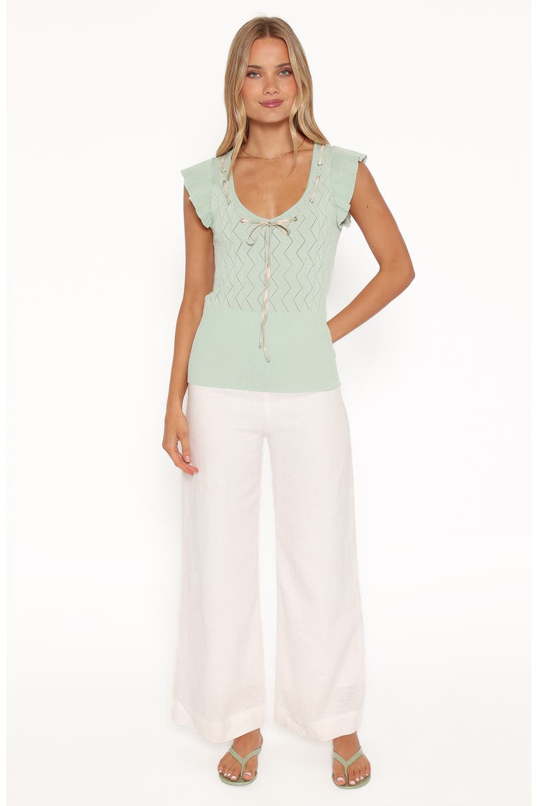 Tucker Pointelle Knit Top, Alternate, color, SAGE GREEN