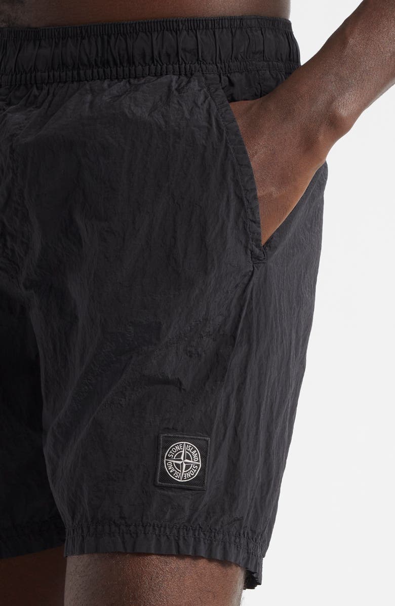 Stone Island Compass Logo Patch Swim Trunks, Alternate, color, V0029 Black