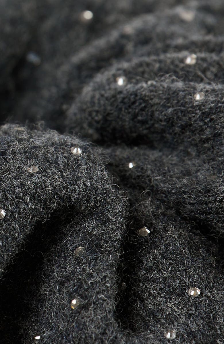 SANDRO Rhinestone knit scrunchie, Alternate, color, Charcoal Grey