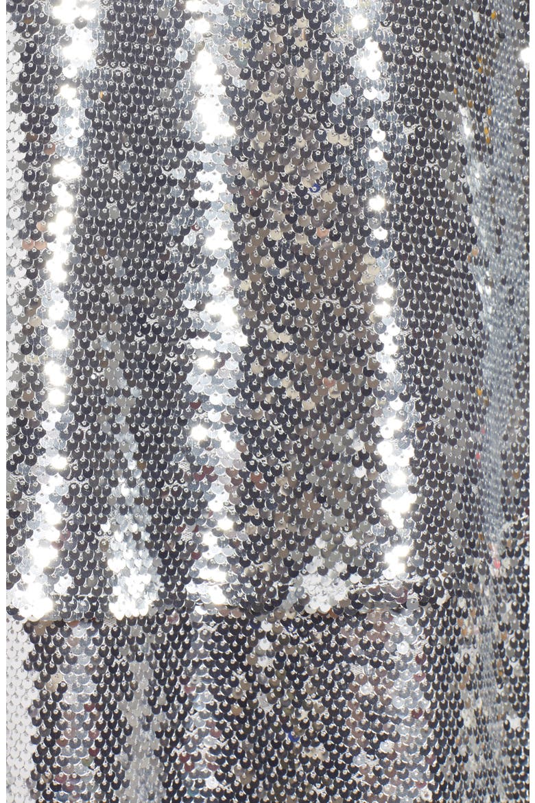 Tiered Sequin Midi Skirt, Alternate, color, SILVER