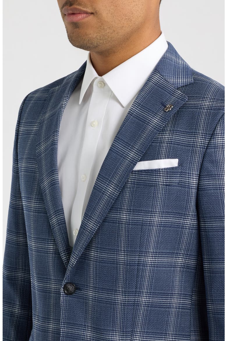 Hutson Slim Fit Dark Blue Windowpane Check Sport Coat, Alternate, color, DARK BLUE