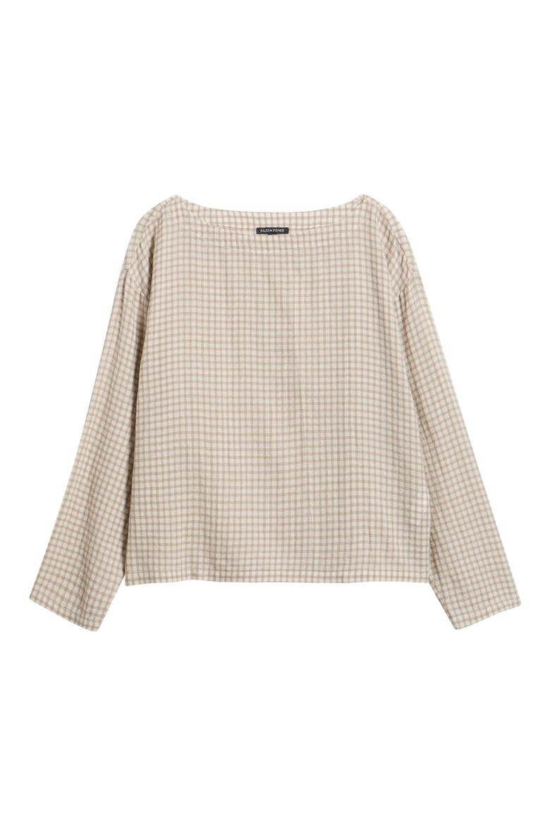 Boxy Bateau Neck Wool & Organic Cotton Top, Alternate, color, PALE STRIPE