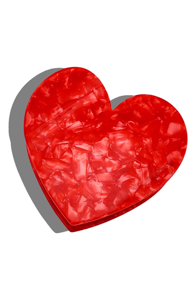 Solar Eclipse Hand Painted Polka Dot Comb & Heart Claw Clip Set, Alternate, color, Multi