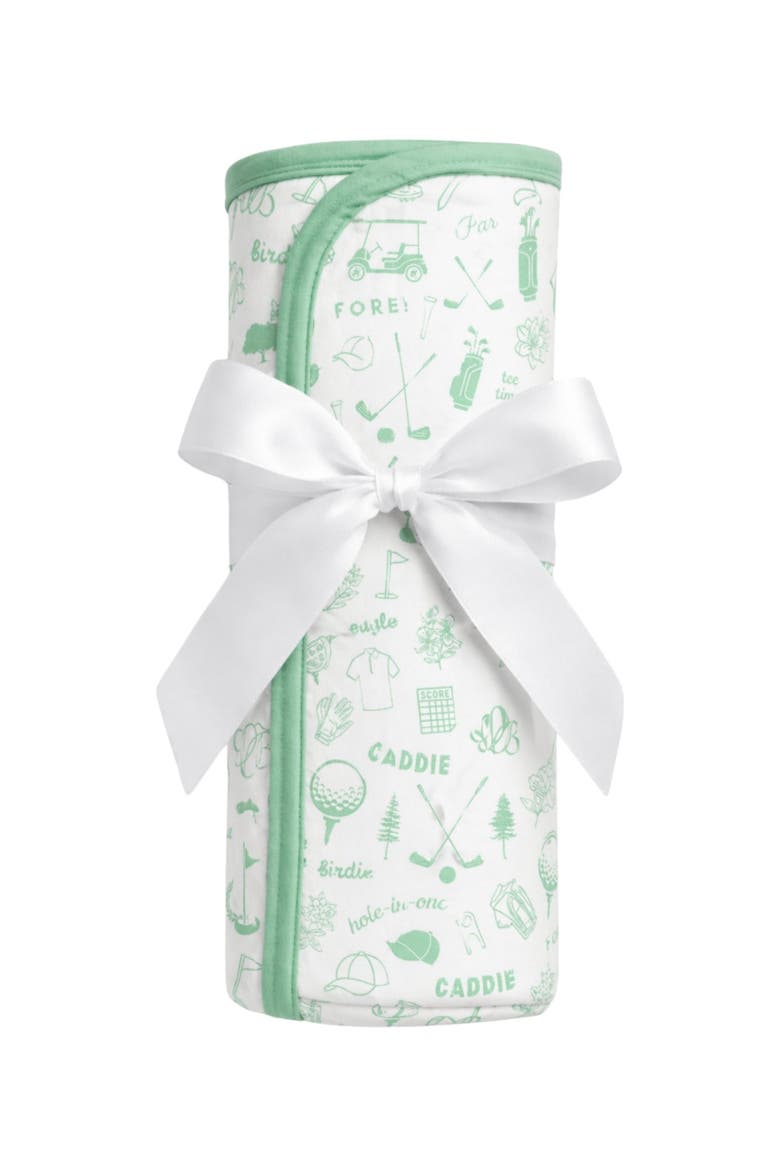 Golf Print Blanket, Main, color, Green/White