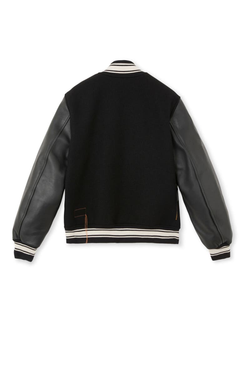 Fortela Oxford Wool Bomber Jacket, Alternate, color, Black